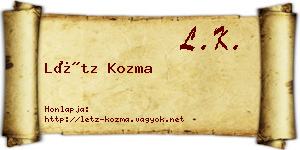 Létz Kozma névjegykártya